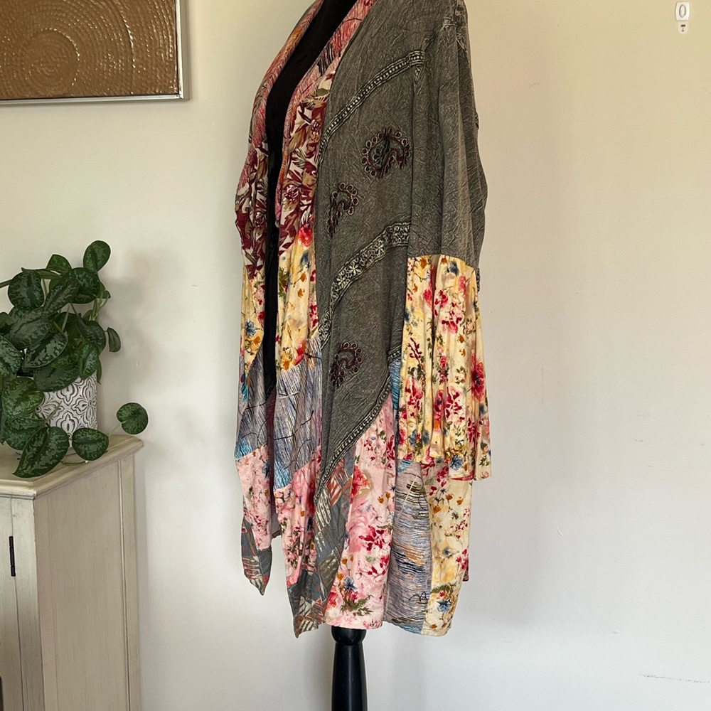 Young Threads Patchwork Bohemian-Style Kimono Car… - image 4